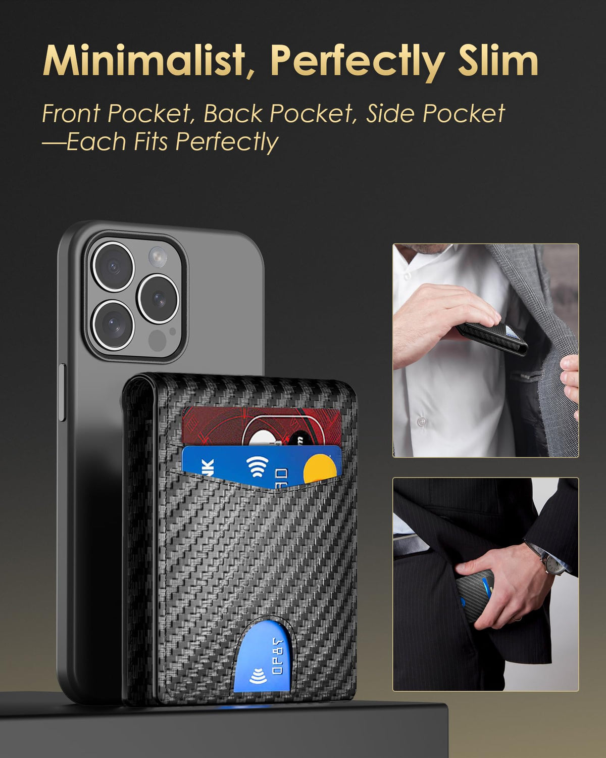 2026 Wallet for Men - RFID Blocking Slim Minimalist Wallet