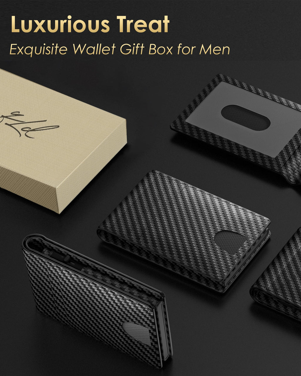 2026 Wallet for Men - RFID Blocking Slim Minimalist Wallet